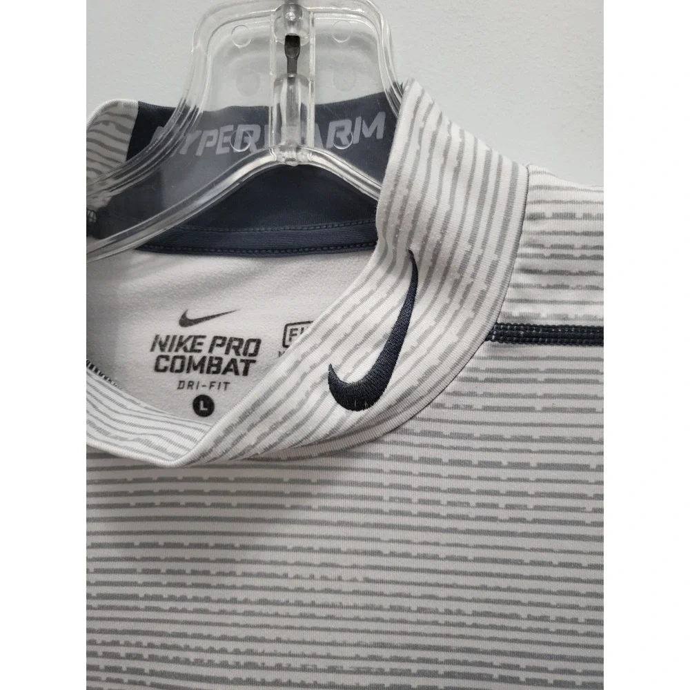 Nike Pro Combat T-Shirt Mens L Gray Dri-Fit Fitted Football Compression